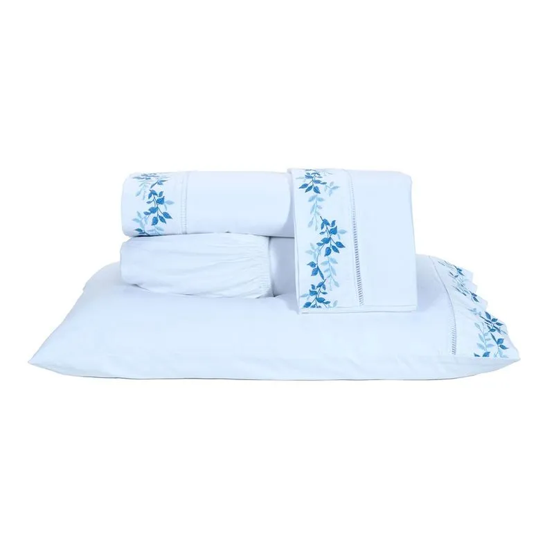 Jogo Lençol Queen Size Branco 100% Algodão 200 Fios 4 Peças