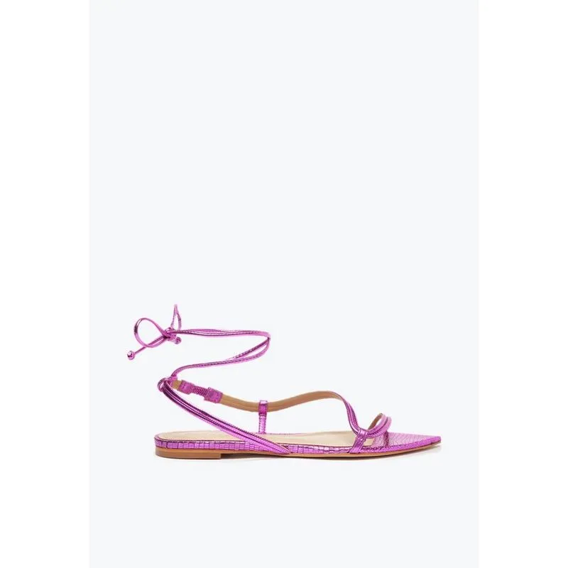Sandália Rasteira Tiras Lezard Lilas S 20571 0095 0001 Schutz