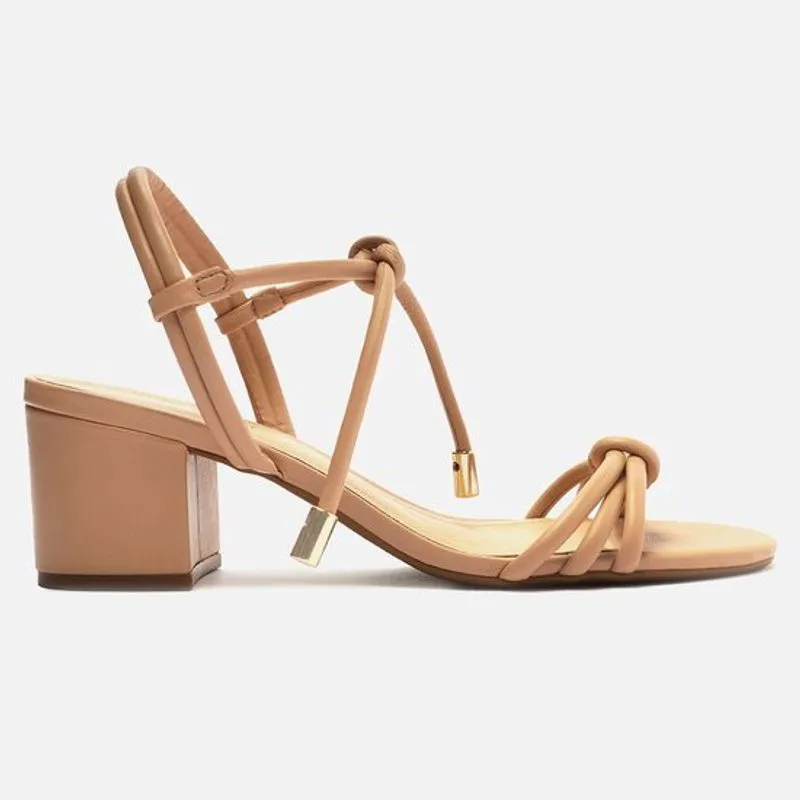 Sandália nude nobuck bloco camila A 10055 0380 0059 arezzo