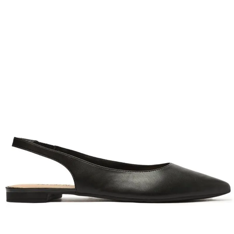 Sapatilha slingback bico fino preta C 30029 0182 0051 anacapri