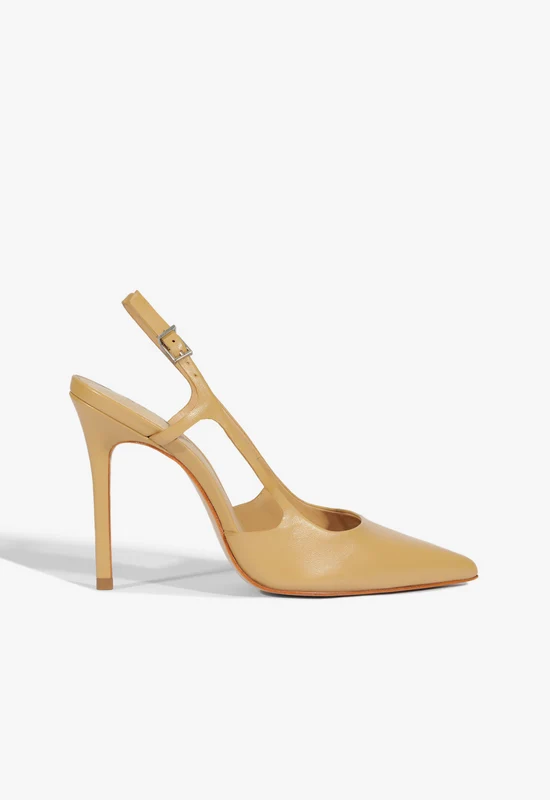 Boris High Stiletto Beige Pump 8 / Beige / Leather