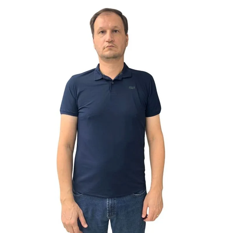 Camisa Sallo Gola Polo Slim Dry Azul Marinho 3055