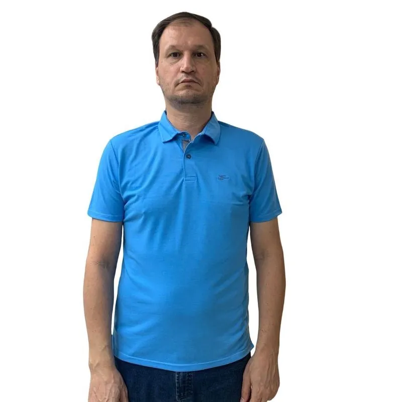 Camisa Sallo Gola Polo Slim Azul 1150