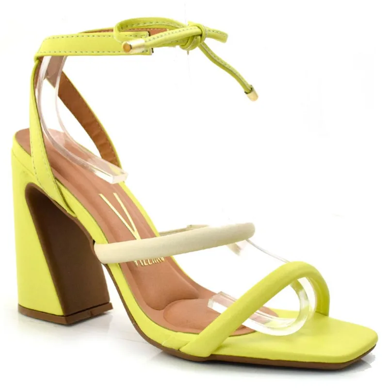 Sandália de Salto Bloco Vizzano Amarelo 6403205-20027 36