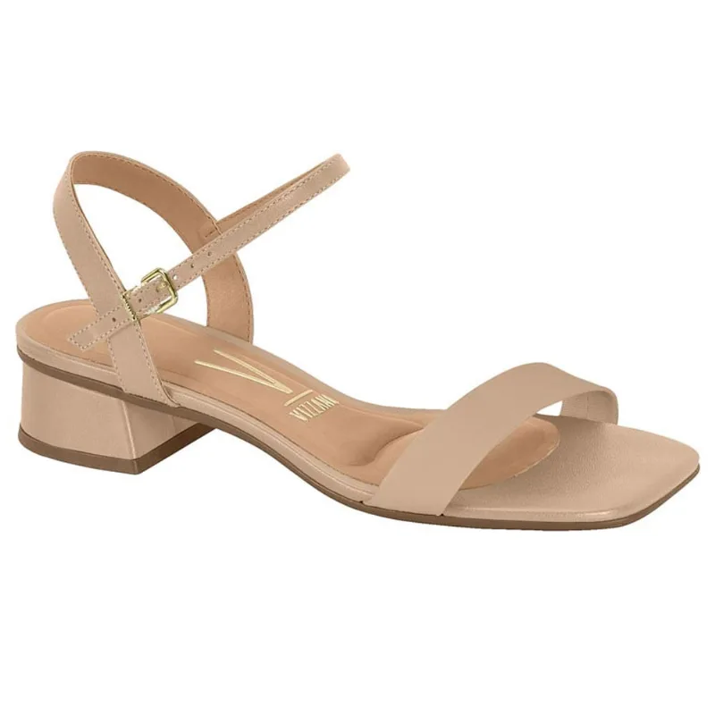 Sandália Feminina Salto Bloco Pelica Bege Vizzano 6454.111 35