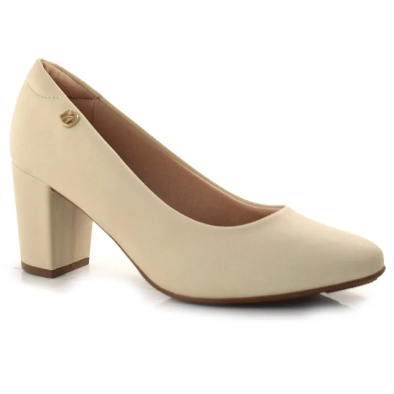 Scarpin Feminino com Salto Bloco Modare Off White 7377.105.21736 33