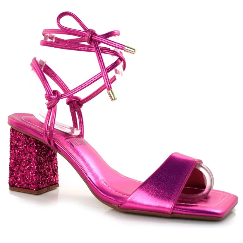 Sandália Feminina de Salto Bloco e Amarração Vizzano Rosa 6455.209.25193 39