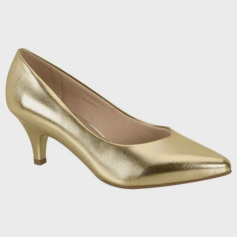 Scarpin Feminino Metalizado Dourado Beira Rio 4076.1101