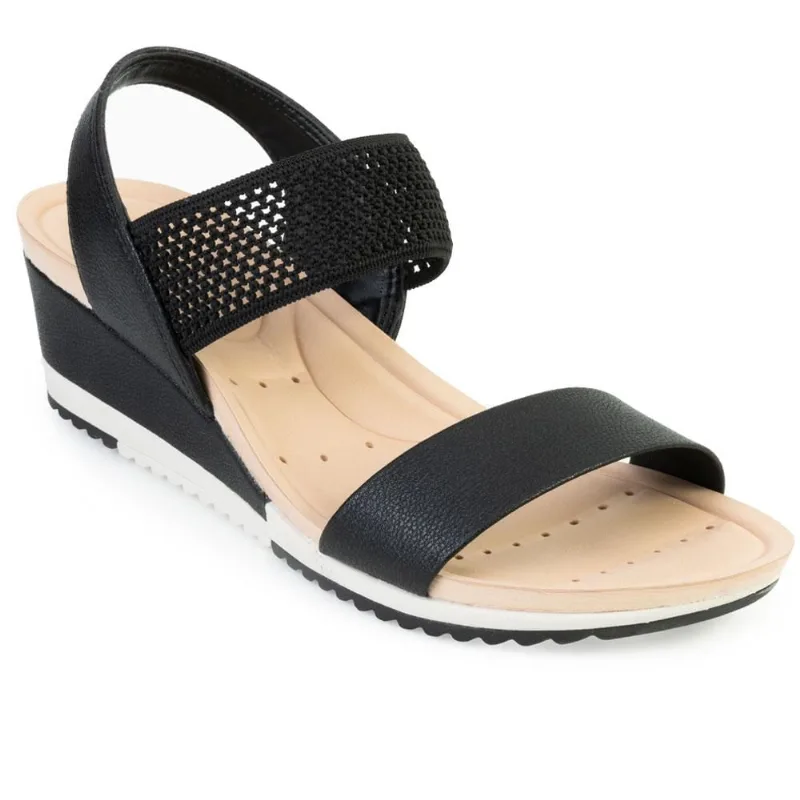 Sandália Anabela Modare MD22-712310 35 / Preto/Bege