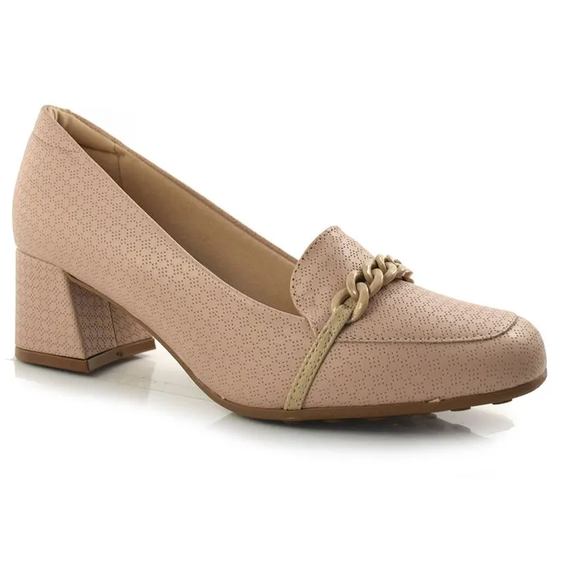 Scarpin Feminino com Salto Bloco Modare Bege 7373.107.25323 39