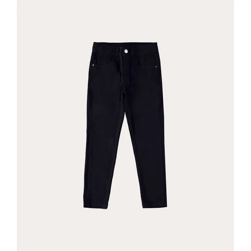 Calça Infantil Menino Skinny Em Sarja Com Elastano Malwee Kids Preto - 6