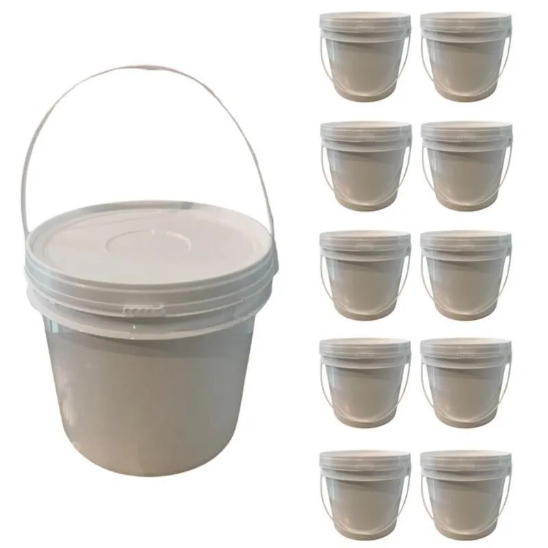 Balde Para Tempero De Plastico 2.2 Litros Branco 10 Pçs