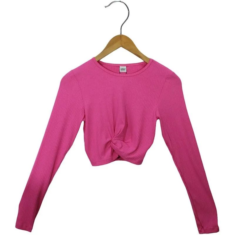 Blusa Colcci Canelada Torção Rosa Feminina