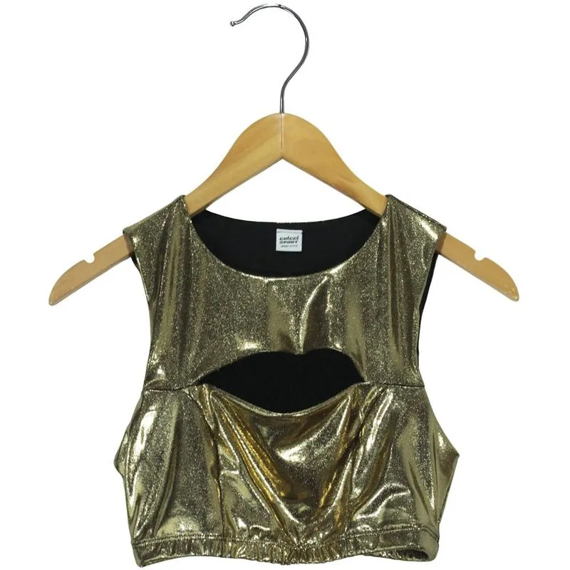 Top Colcci Metalizado Dourado Feminino