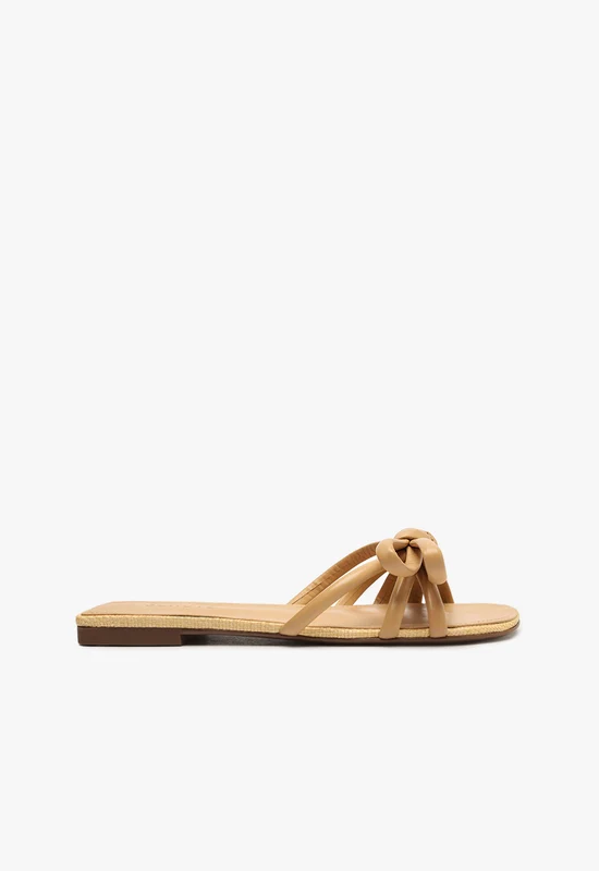 Blossom Flat Sandal 10 / Lightwood / Faux Leather