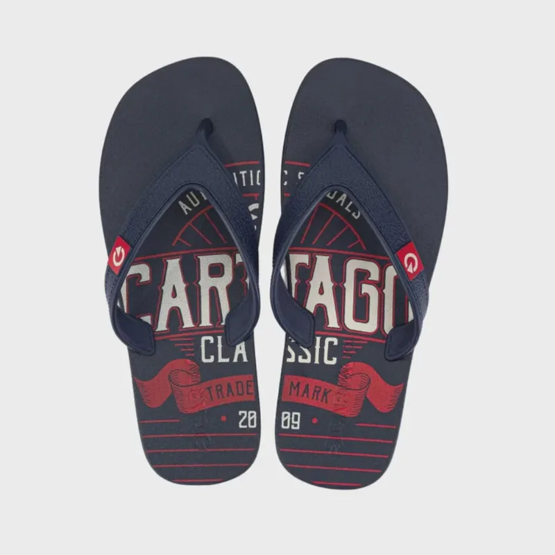 Chinelo Cartago Dakar Masculino Azul Vermelho