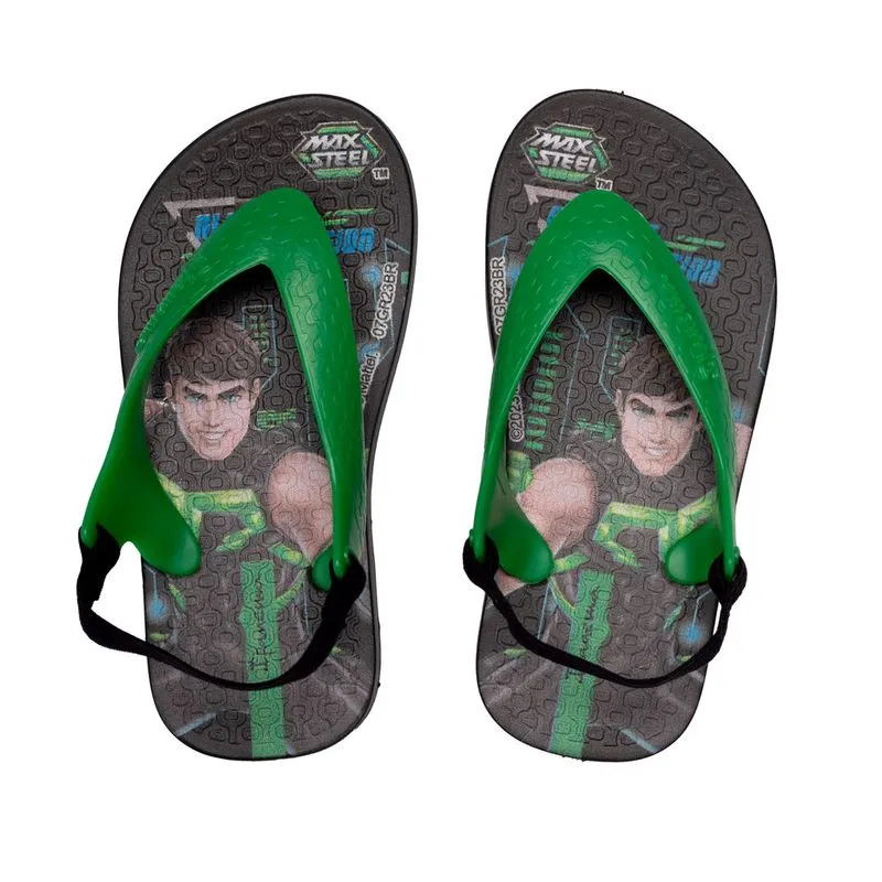 Chinelo Infantil Grendene Baby Ipanema Max Steel Preto/verde - 22