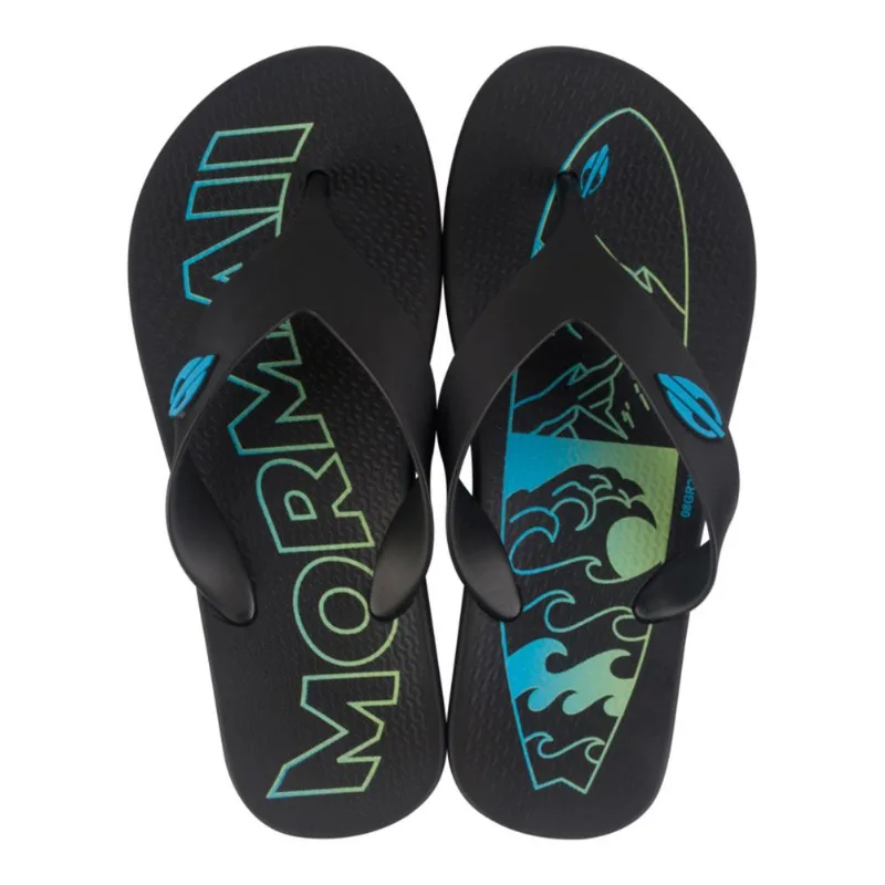 Chinelo mormaii tropical ii dedo infantil Preto-verde-azul 28