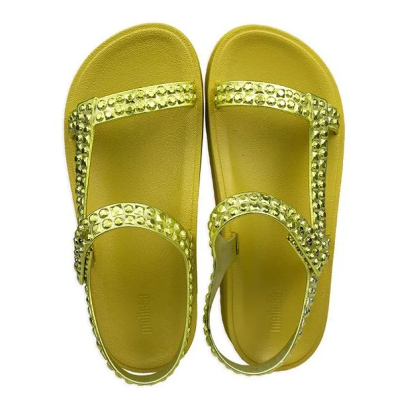 Sandália Melissa Feminina Slide Lust Tiras Melflex Cromado Verde 37 36