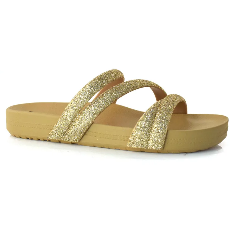 Sandália Flat Feminina Zaxy Dourado 18956 37