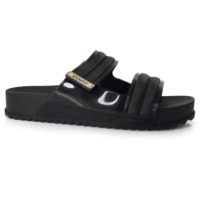 Sandália Flat Feminina Zaxy Zig Preto 18918 36