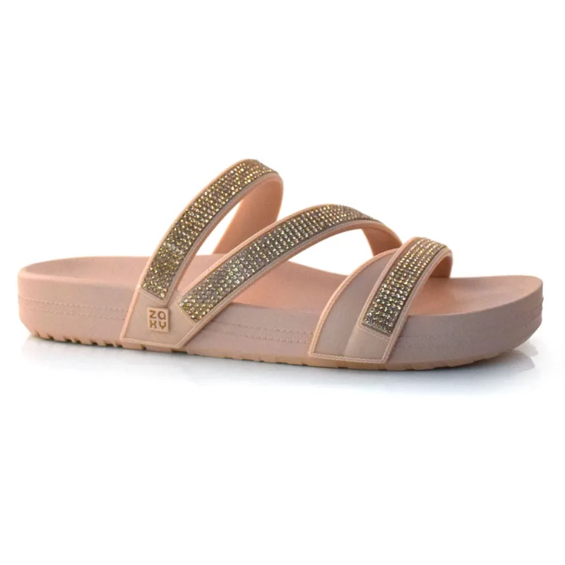 Sandália Flat Feminina Zaxy Glow Rosa 19017 39/40