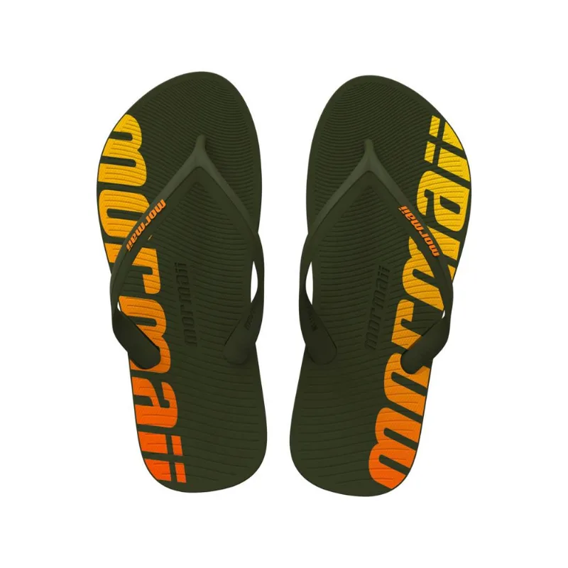 Chinelo Mormaii tropical adulto Verde-amarelo-laranja 39-40