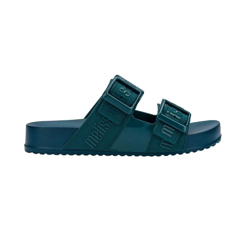 Sandália Rasteira Feminino N°33 Melissa Cozy Slide M-Lover Azul Petróleo (MP)