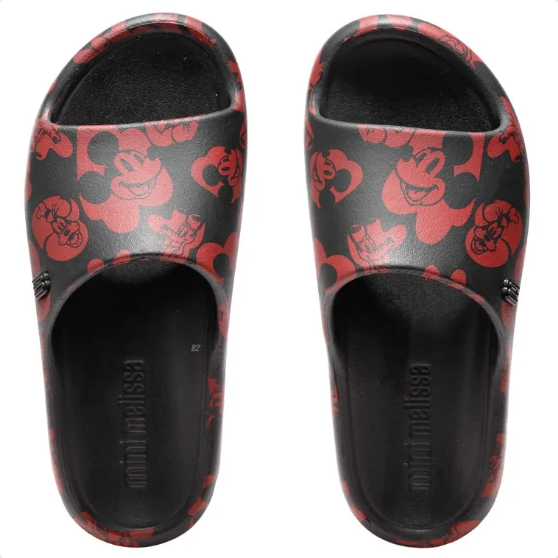 Chinleo Slide Mini Melissa Mickey Friends Infantil 31 / Preto / Vermelho