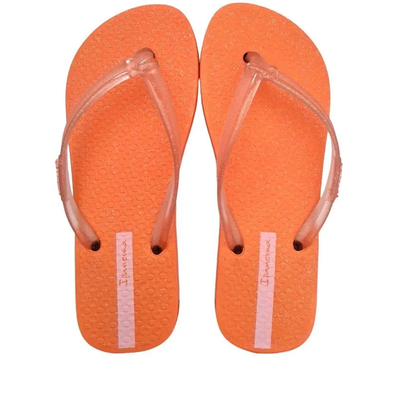 Chinelo de dedo Feminino Ipanema Twisty Leve e Macio Laranja