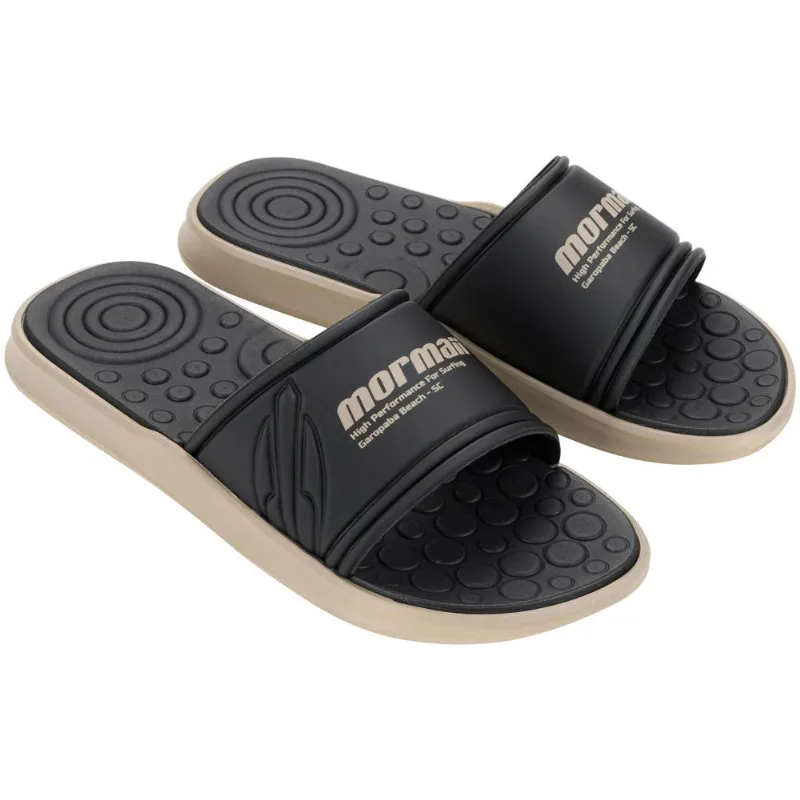Chinelo Mormaii quiver pró gáspea adulto Bege-preto 33-34