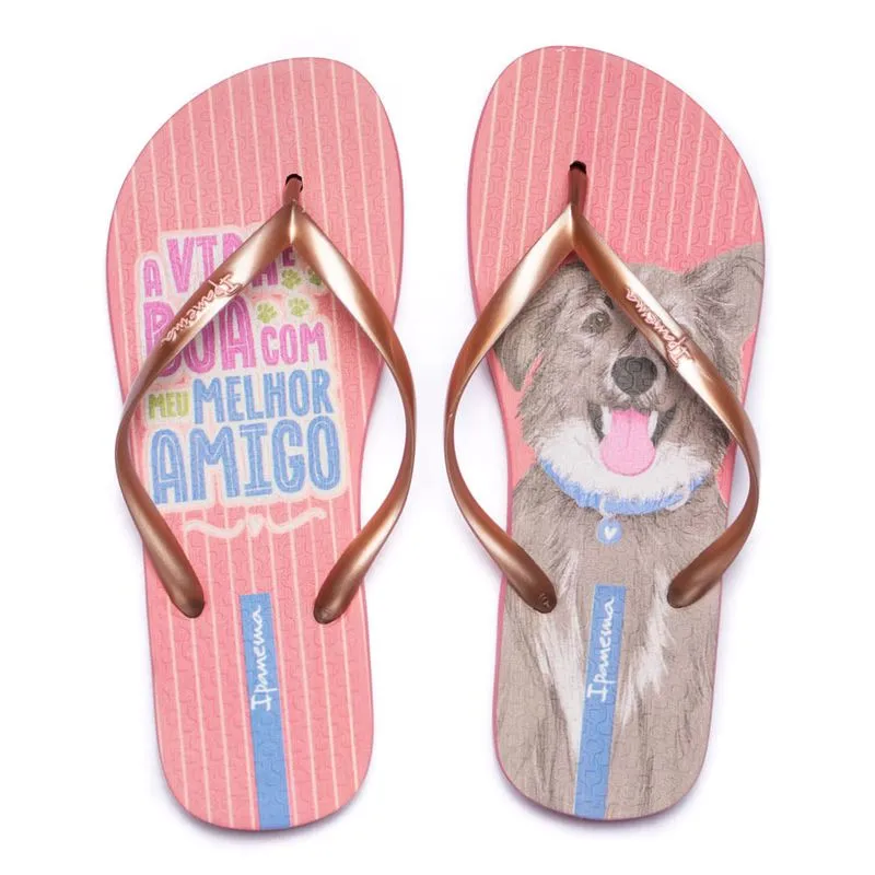 Chinelo Feminino Grendene Ipanema Love Pets Rosa - 35