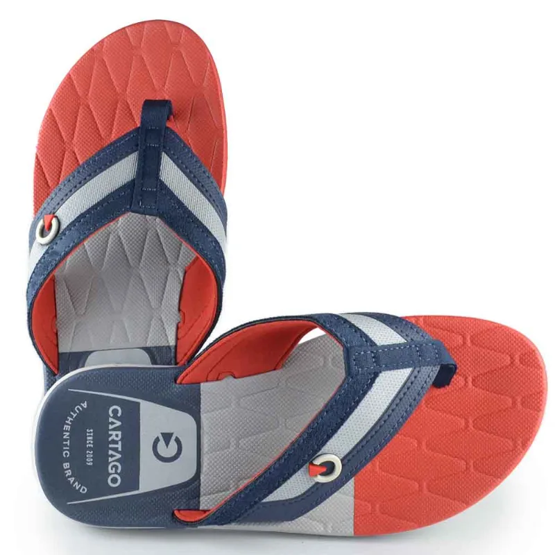 Chinelo Masculino Cartago Sevilha12390 BD152 CZA/AZL/VERM 37/38