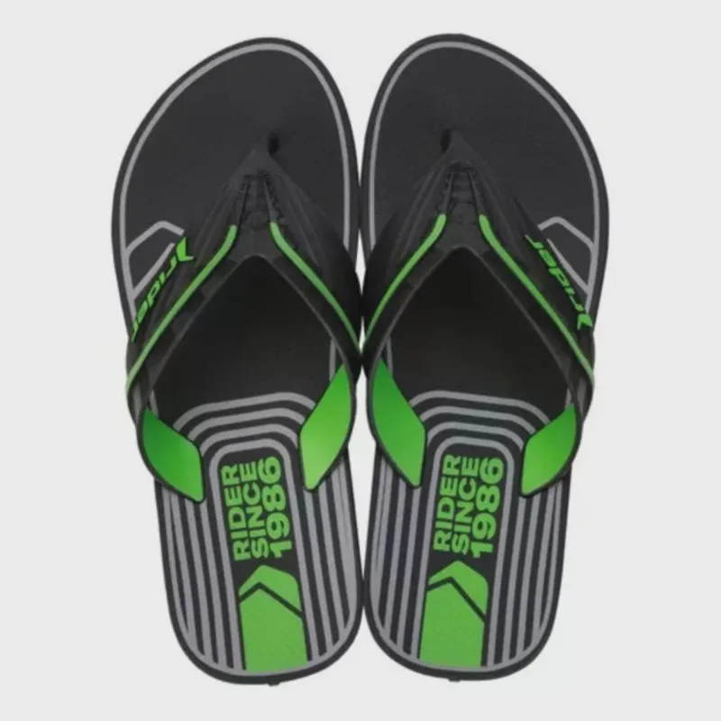 Chinelo Rider Way Dia a Dia De Dedo Masculino Preto Verde