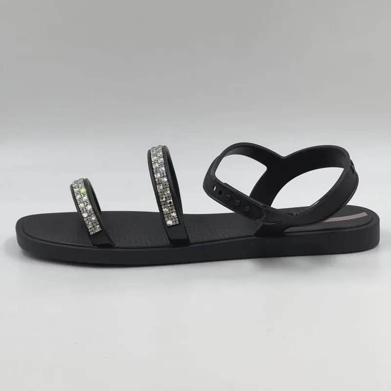 Sandália Ipanema Rasteira Casual Cristal Feminina