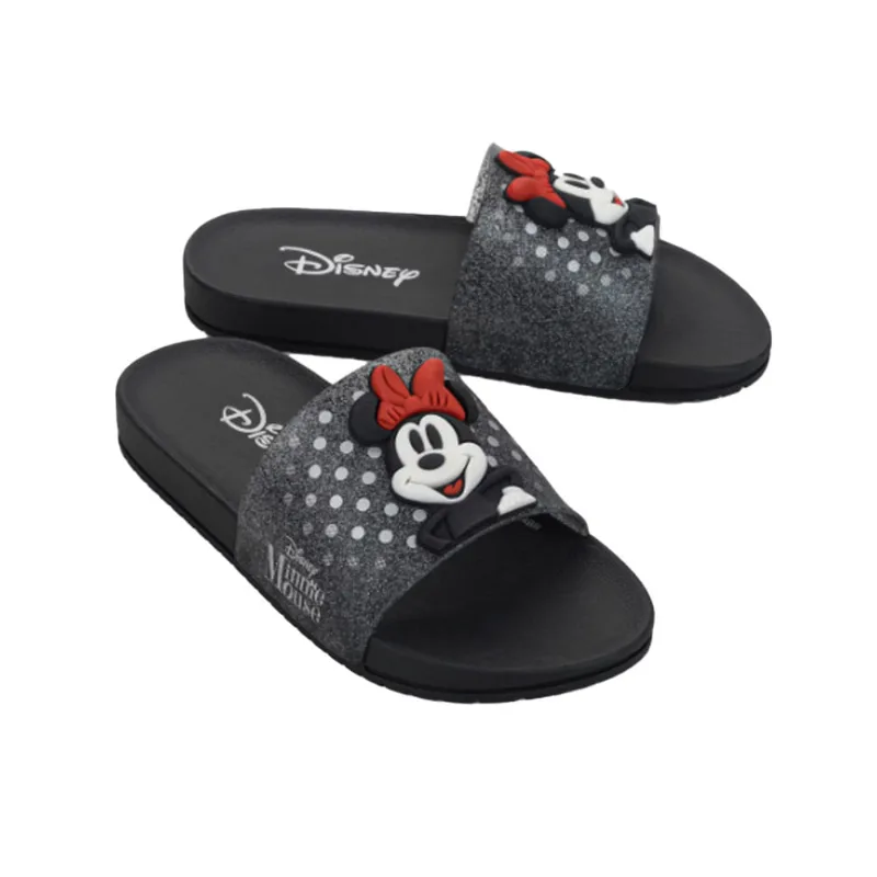 Chinelo Infantil Disney Mania Minnie Preto Branco Grendene Kids 22994-BE805 23/24