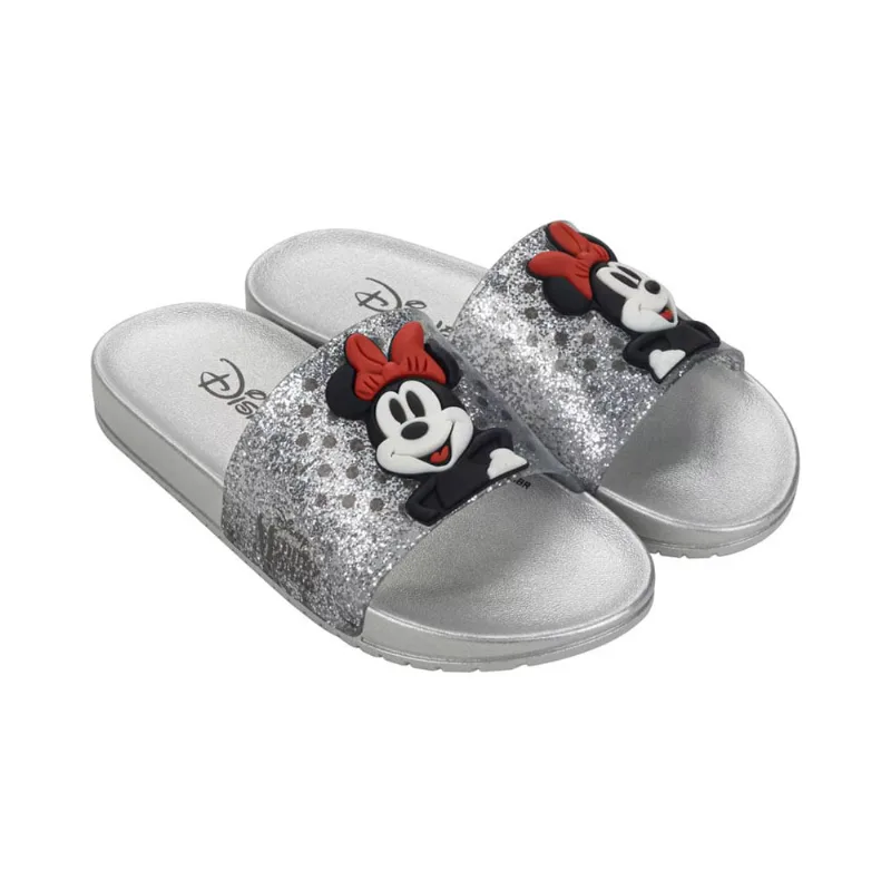 Chinelo Infantil Disney Mania Minnie Cinza Vidro Grendene Kids 22994-BE802 32/33