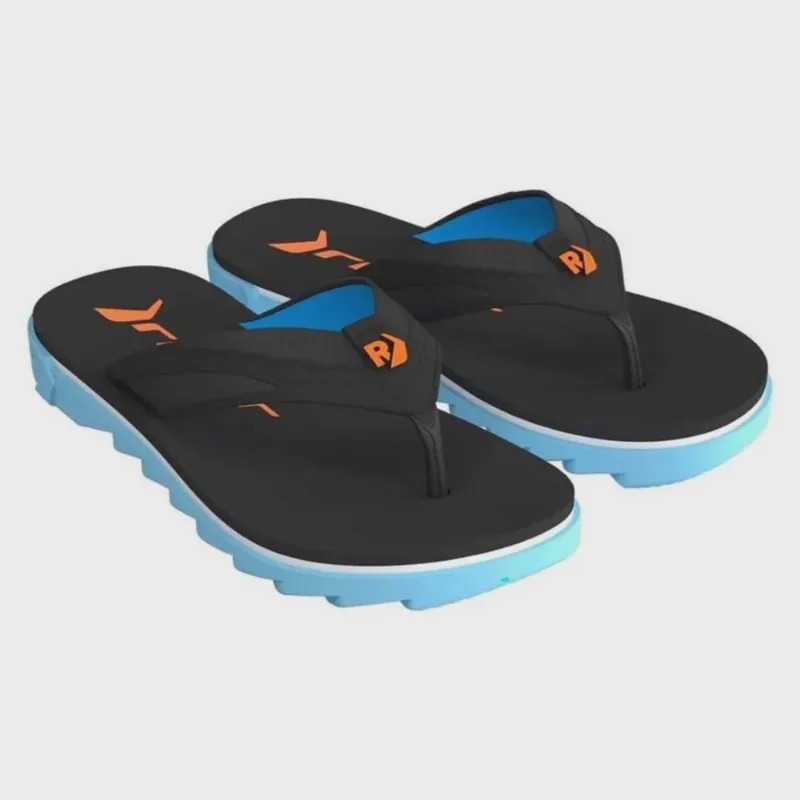 Chinelo Rider rw Plus De Dedo Conforto Masculino Azul Preto Laranja
