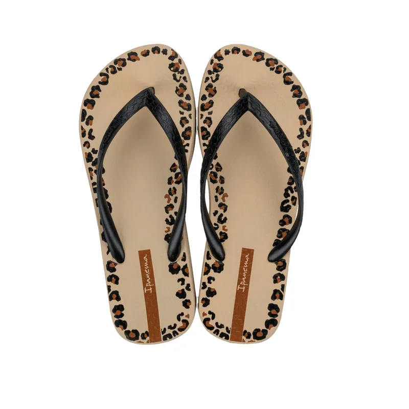 Chinelo Ipanema Day Bege, Preto e Marrom Feminino 37/38