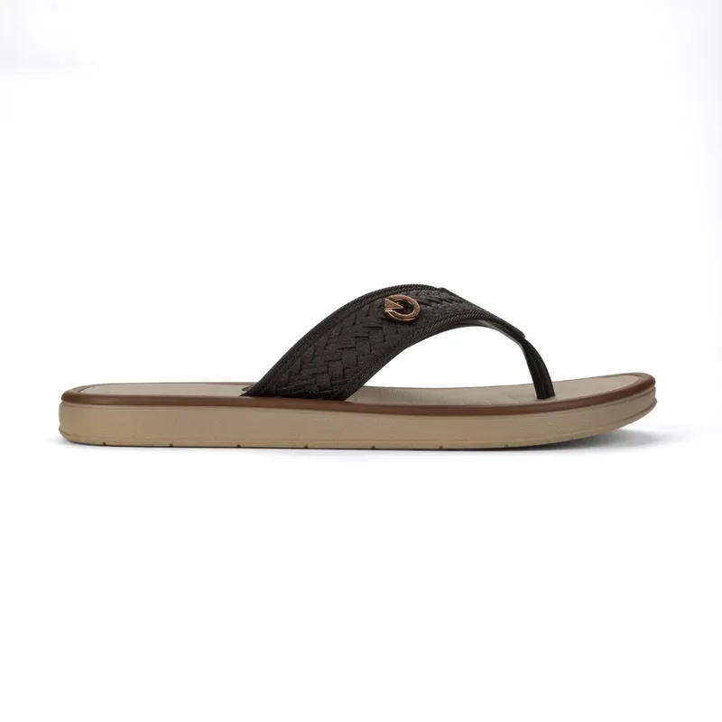 Chinelo Grendene Cartago Coimbra II Masculino Marrom BEGE/MARROM - 39