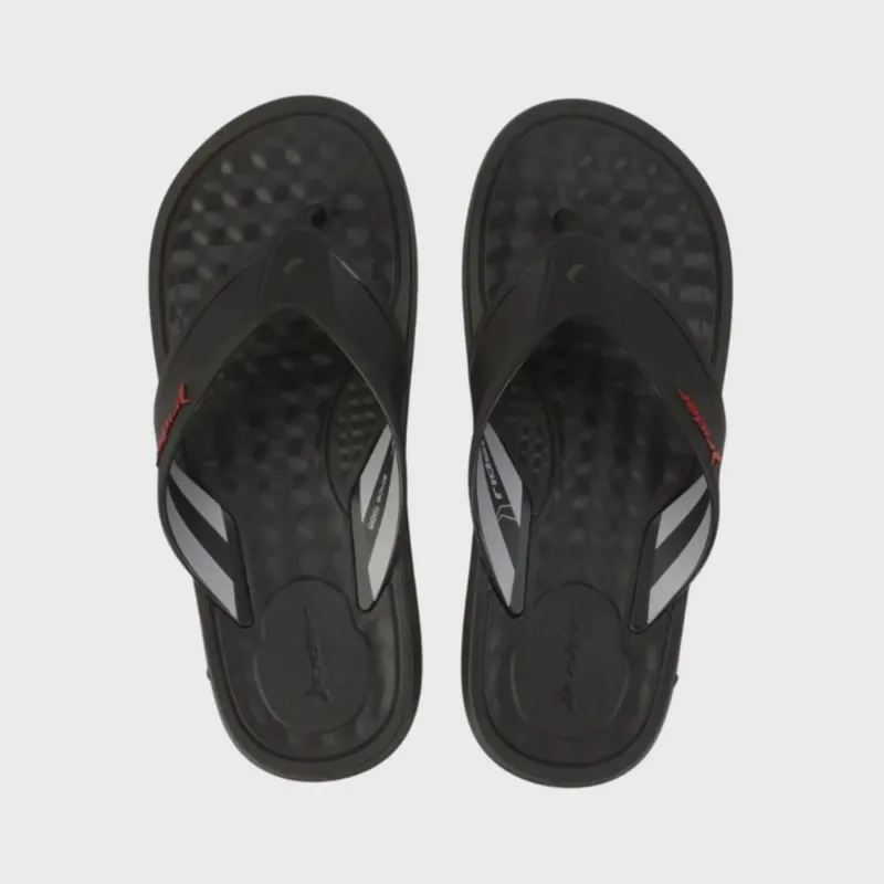 Chinelo Rider Step Casual Conforto Masculino Preto Cinza