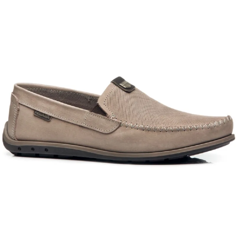 Sapato Mocassim Masc Pegada Couro Areia/Cravo 141603-06