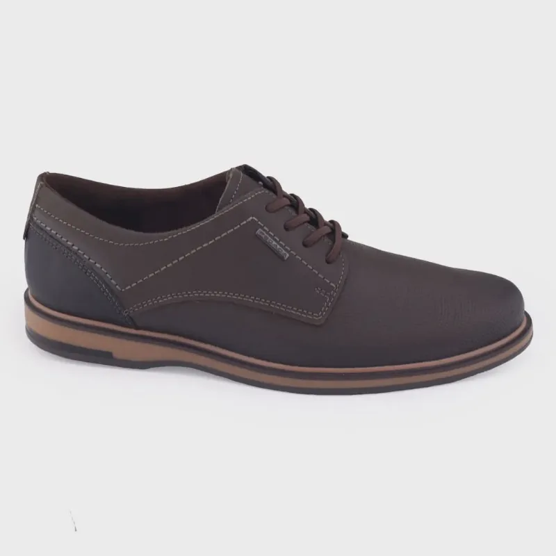 Sapato Pegada sport masc 125111 Couro Washed Cravo cadarço