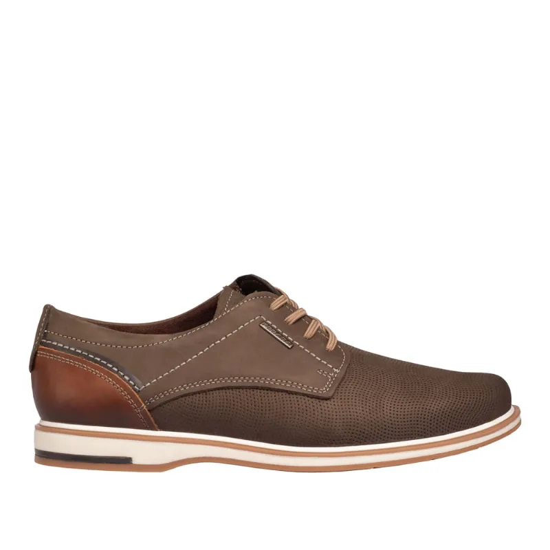 Sapato Social Masculino Pegada Buck em Couro Marrom Claro - 37