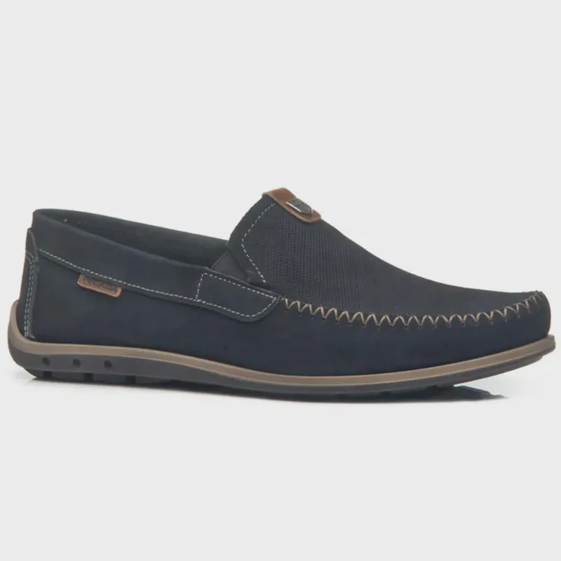 Mocassim Masculino Couro Drive Marinho Conhaque Pegada 141603-09