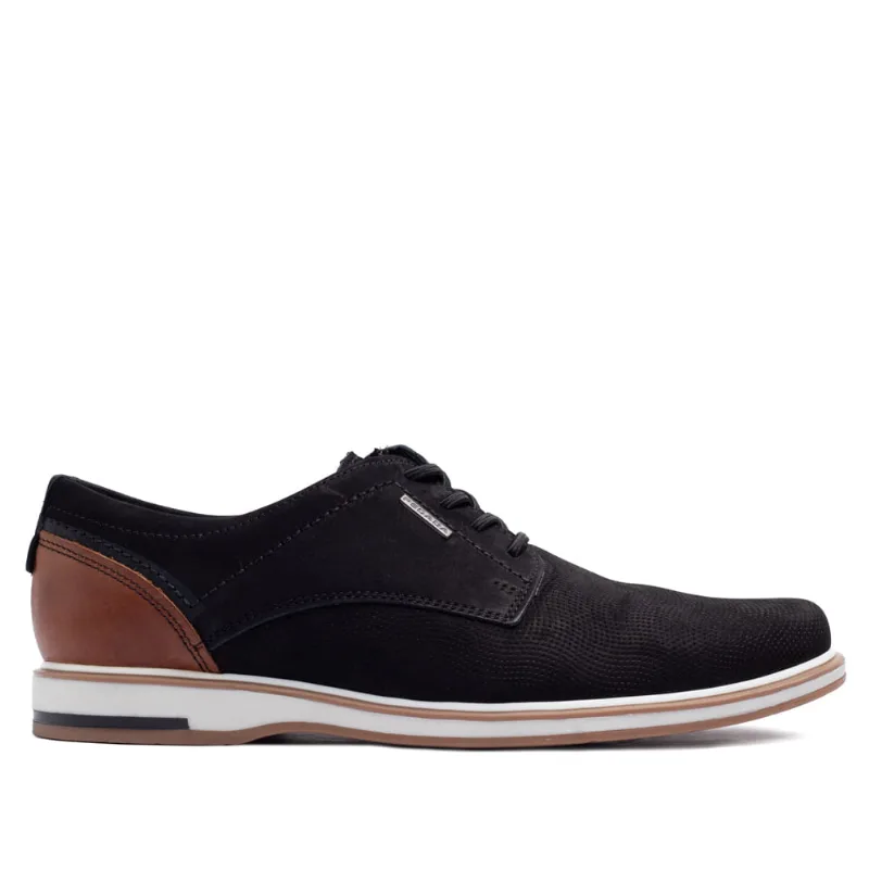 Sapato Masculino Pegada Buck em Couro Preto/marrom - 37