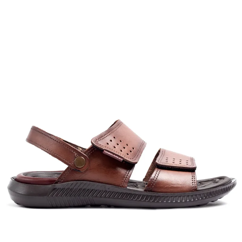 Sandália Masculina Pegada em Couro Marrom - 44