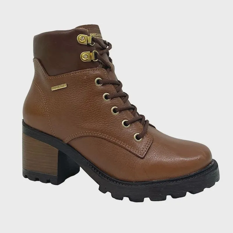 Bota Coturno Fem Pegada couro Salto Bloco 281329