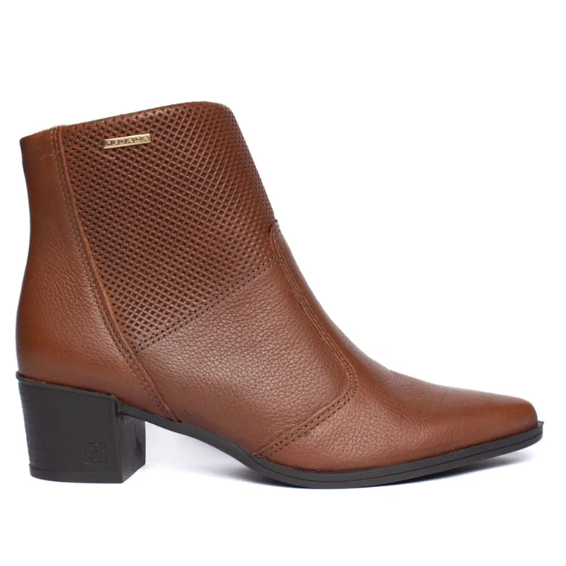 Bota Feminina Pegada Burnished Cano Curto de Couro Terracota - 35