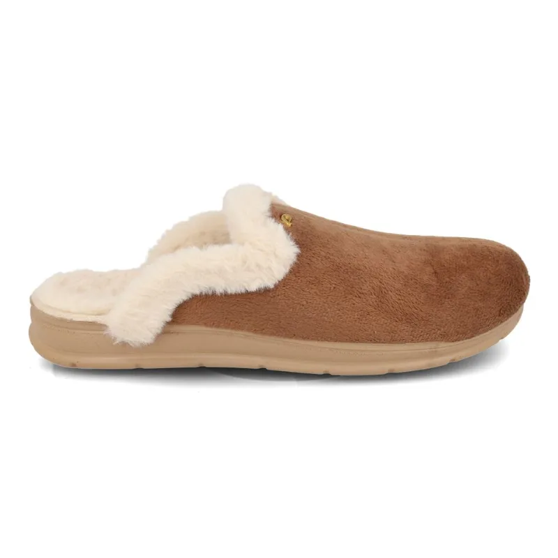 Pantufa Pegada Feminina Peluciada Marrom Terra 35